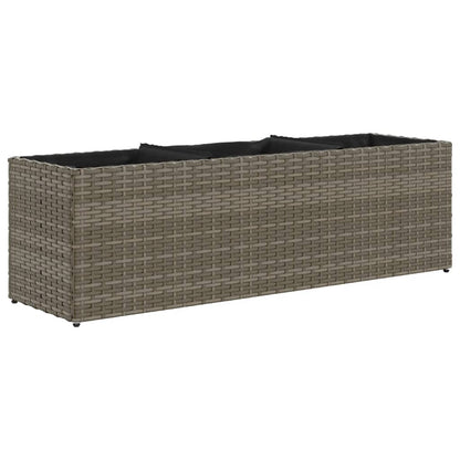 Fioriere da Giardino con 3 Vasi Grigie 105x30x32 cm Polyrattan