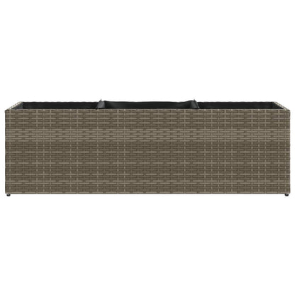 Fioriere da Giardino con 3 Vasi Grigie 105x30x32 cm Polyrattan