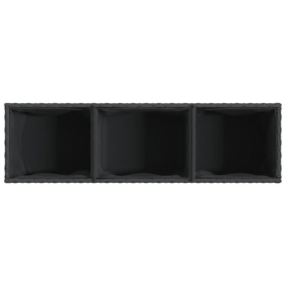 Fioriere da Giardino con Ruote 2pz Nere 107x32x38 cm Polyrattan