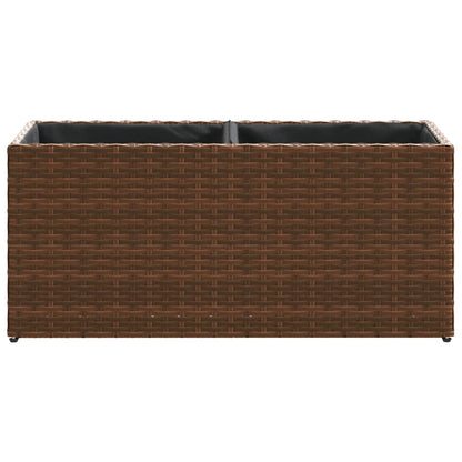 Fioriere da Giardino con 2 Vasi Marrone 72x30x32 cm Polyrattan