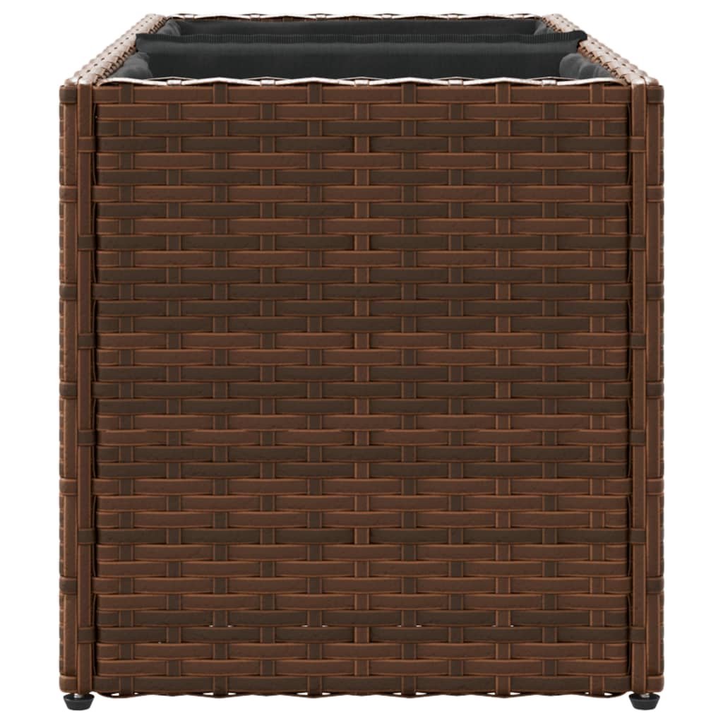 Fioriere da Giardino con 2 Vasi Marrone 72x30x32 cm Polyrattan