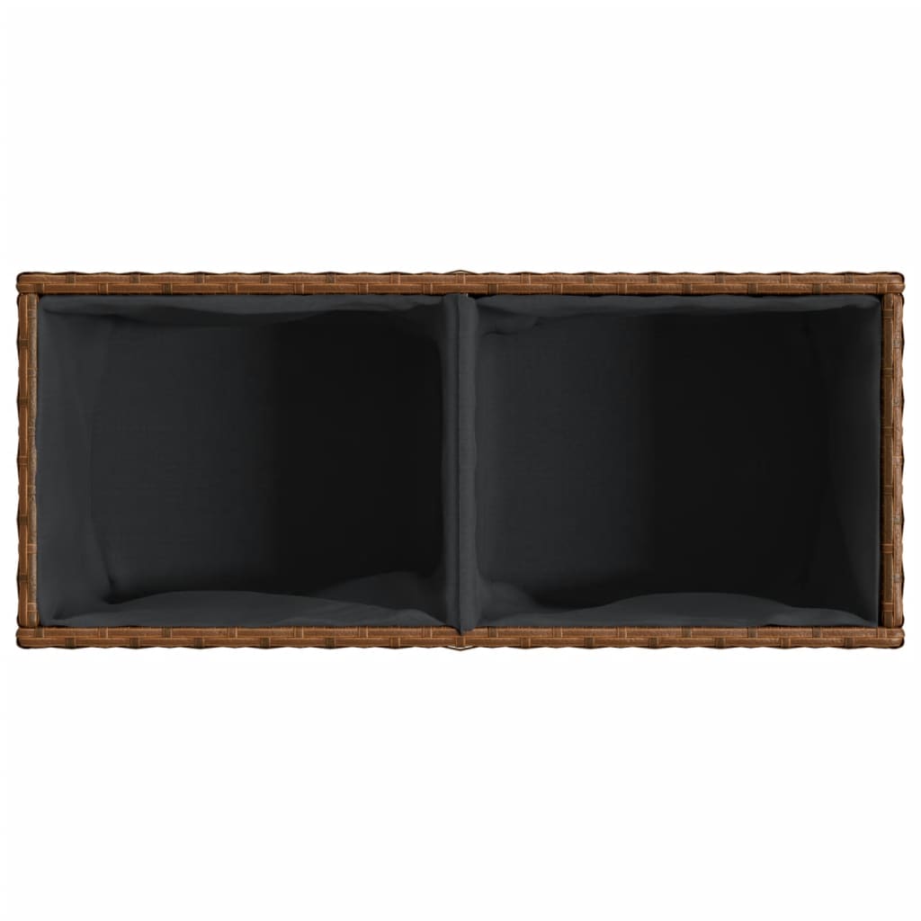 Fioriere da Giardino con 2 Vasi Marrone 72x30x32 cm Polyrattan