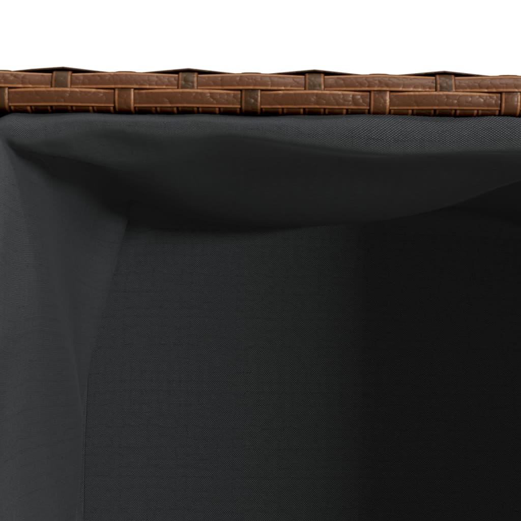 Fioriere da Giardino con 2 Vasi Marrone 72x30x32 cm Polyrattan