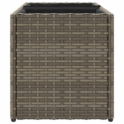 Fioriere da Giardino con 2 Vasi Grigie 72x30x32 cm Polyrattan