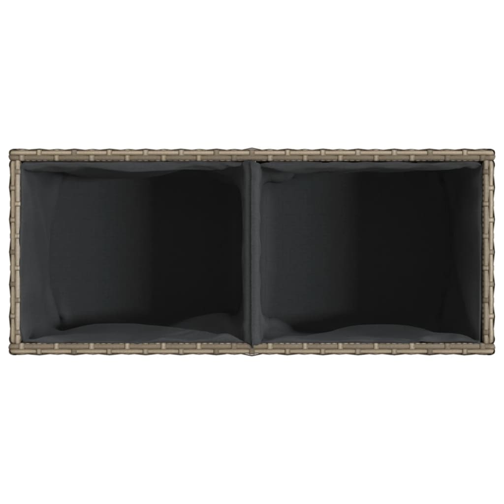 Fioriere da Giardino con 2 Vasi Grigie 72x30x32 cm Polyrattan