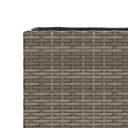 Fioriere da Giardino con 2 Vasi Grigie 72x30x32 cm Polyrattan