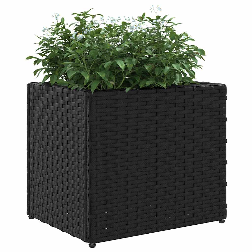 Fioriere da Giardino 2 pz Nere in Polyrattan