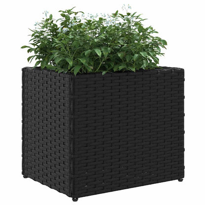 Fioriere da Giardino 2 pz Nere in Polyrattan