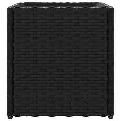 Fioriere da Giardino 2 pz Nere in Polyrattan
