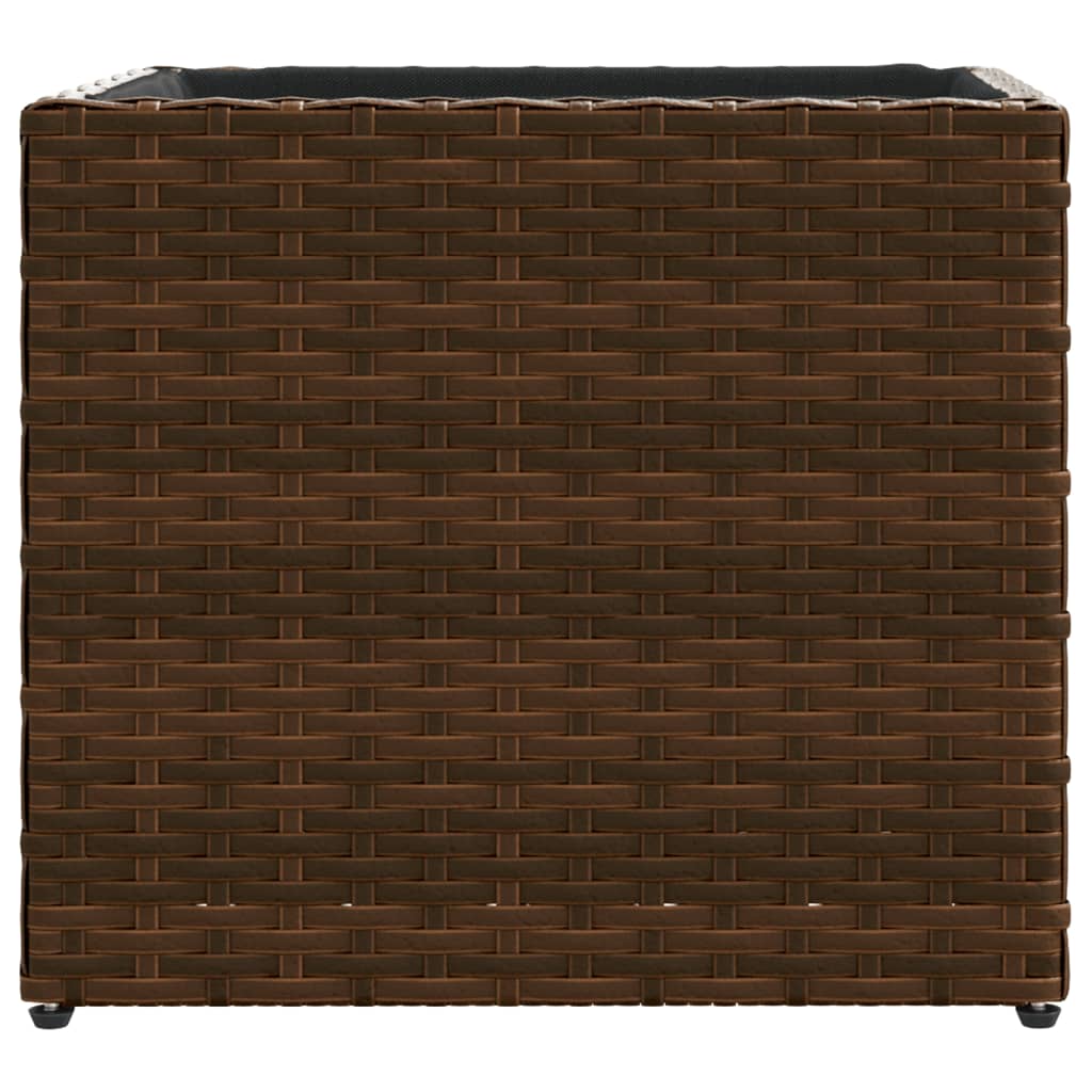 Fioriere da Giardino 2 pz Marrone 36x30x32 cm in Polyrattan