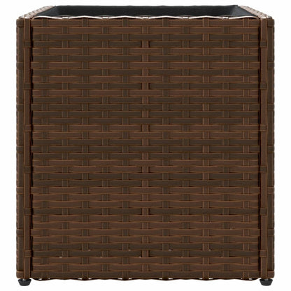 Fioriere da Giardino 2 pz Marrone 36x30x32 cm in Polyrattan