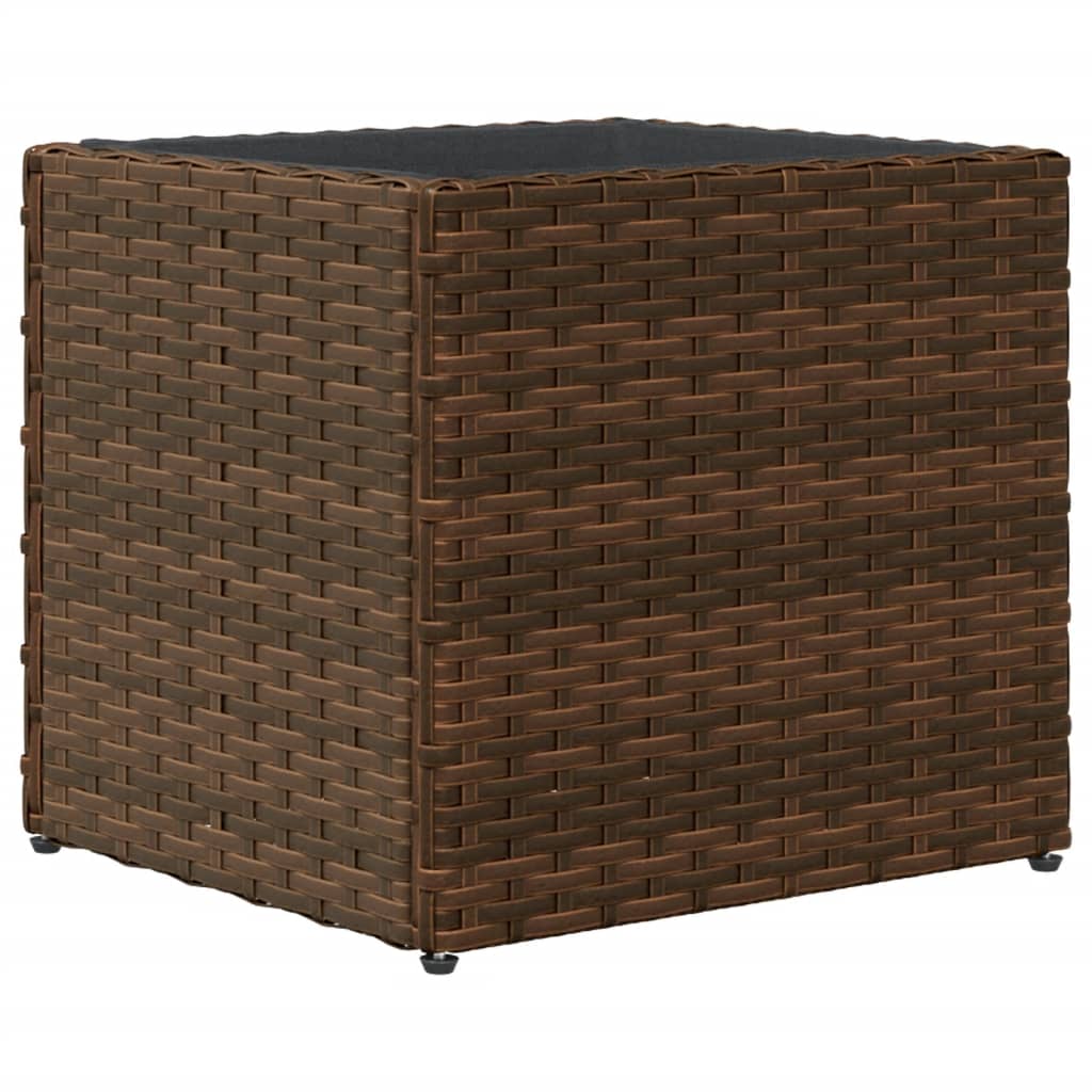 Fioriere da Giardino 2 pz Marrone 36x30x32 cm in Polyrattan