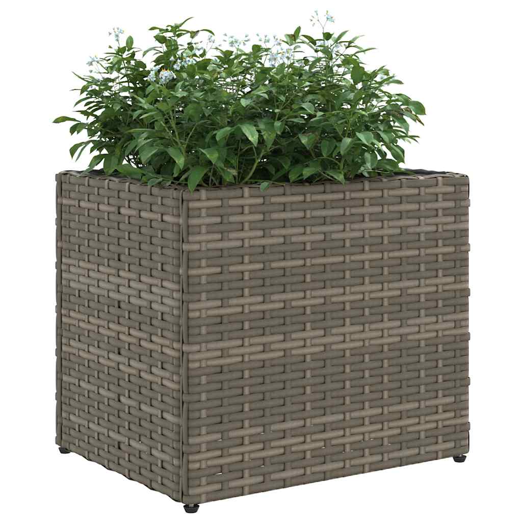 Fioriere da Giardino 2 pz Grigie in Polyrattan