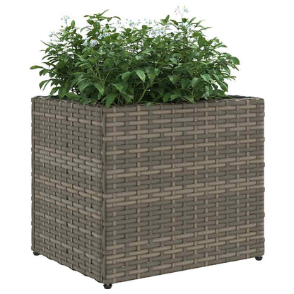 Fioriere da Giardino 2 pz Grigie in Polyrattan