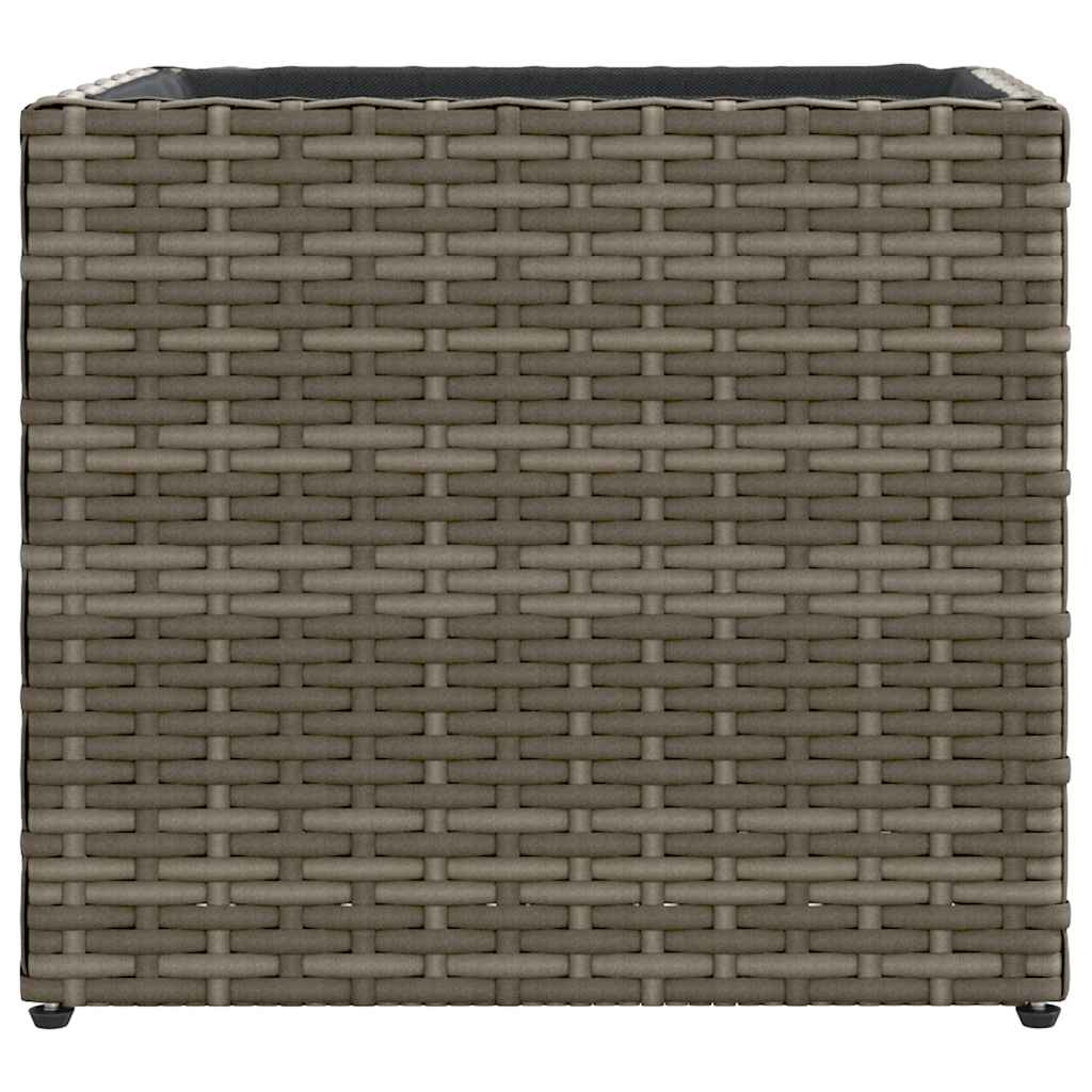Fioriere da Giardino 2 pz Grigie in Polyrattan