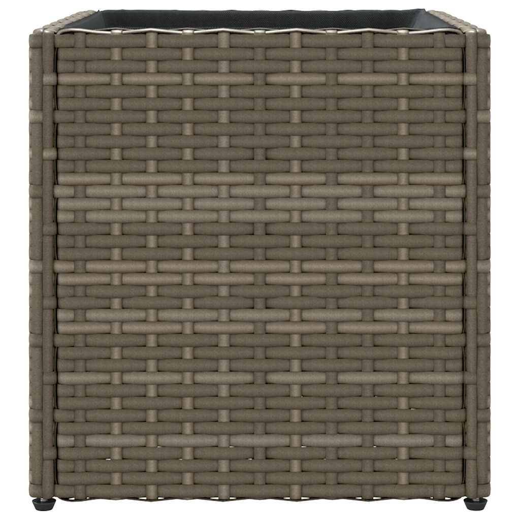 Fioriere da Giardino 2 pz Grigie in Polyrattan