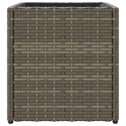 Fioriere da Giardino 2 pz Grigie in Polyrattan