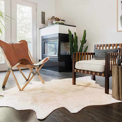 Tappeto in Vera Pelle Bovina Beige 180x220 cm | homemem39