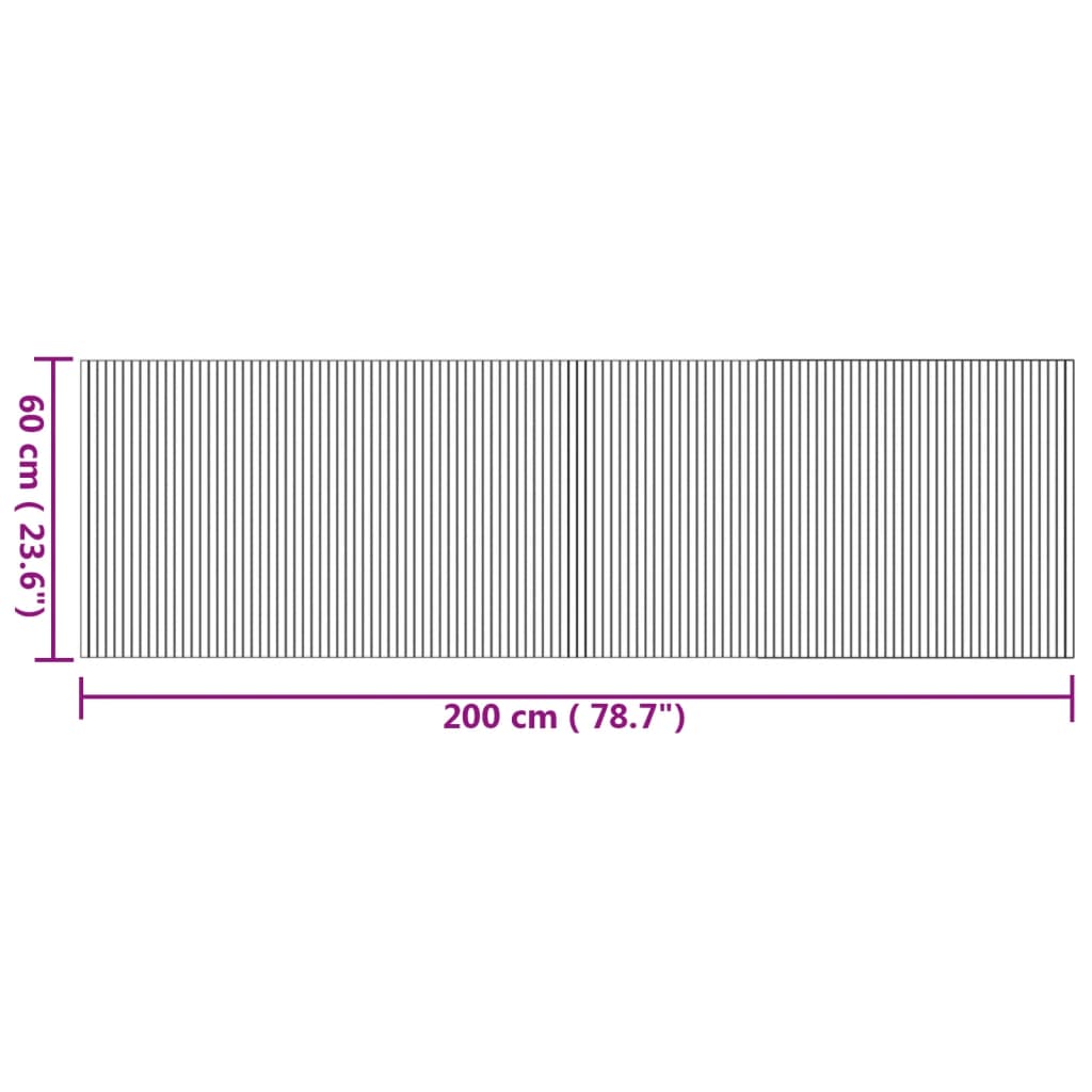 Tappeto Rettangolare Naturale 60x200 cm in Bambù