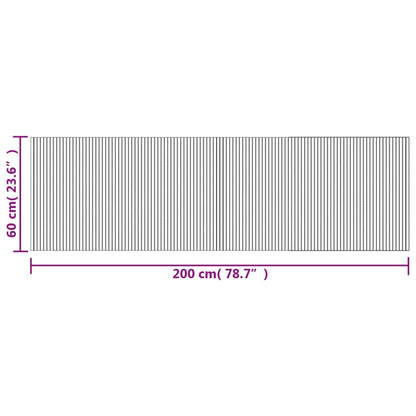 Tappeto Rettangolare Marrone 60x200 cm in Bambù