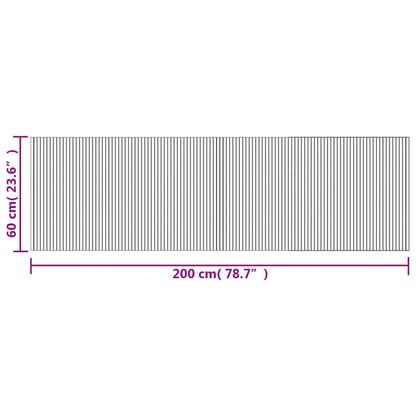 Tappeto Rettangolare Marrone Scuro 60x200 cm in Bambù