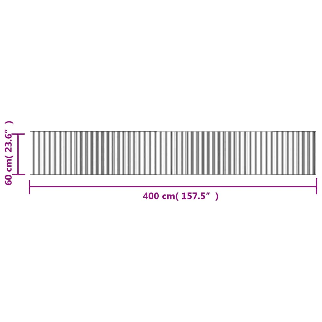 Tappeto Rettangolare Marrone 60x400 cm in Bambù - homemem39