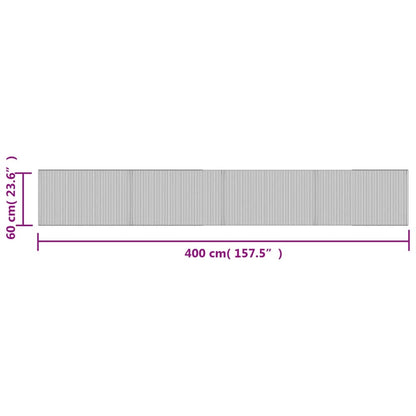 Tappeto Rettangolare Marrone Scuro 60x400 cm in Bambù - homemem39
