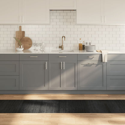 Tappeto Rettangolare Grigio 60x500 cm in Bambù - homemem39