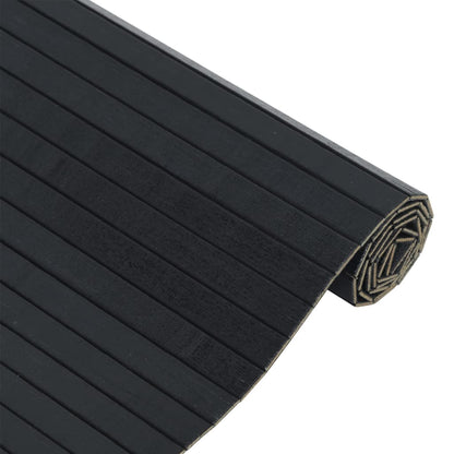 Tappeto Rettangolare Nero 70x100 cm in Bambù | homemem39