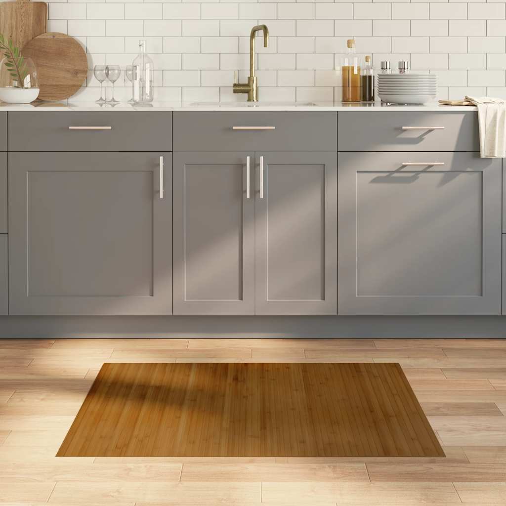 Tappeto Rettangolare Marrone 70x100 cm in Bambù | homemem39