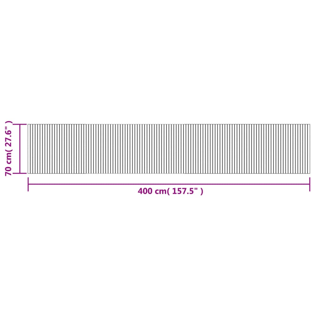 Tappeto Rettangolare Nero 70x400 cm in Bambù - homemem39