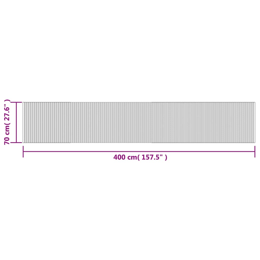 Tappeto Rettangolare Marrone Scuro 70x400 cm in Bambù | homemem39