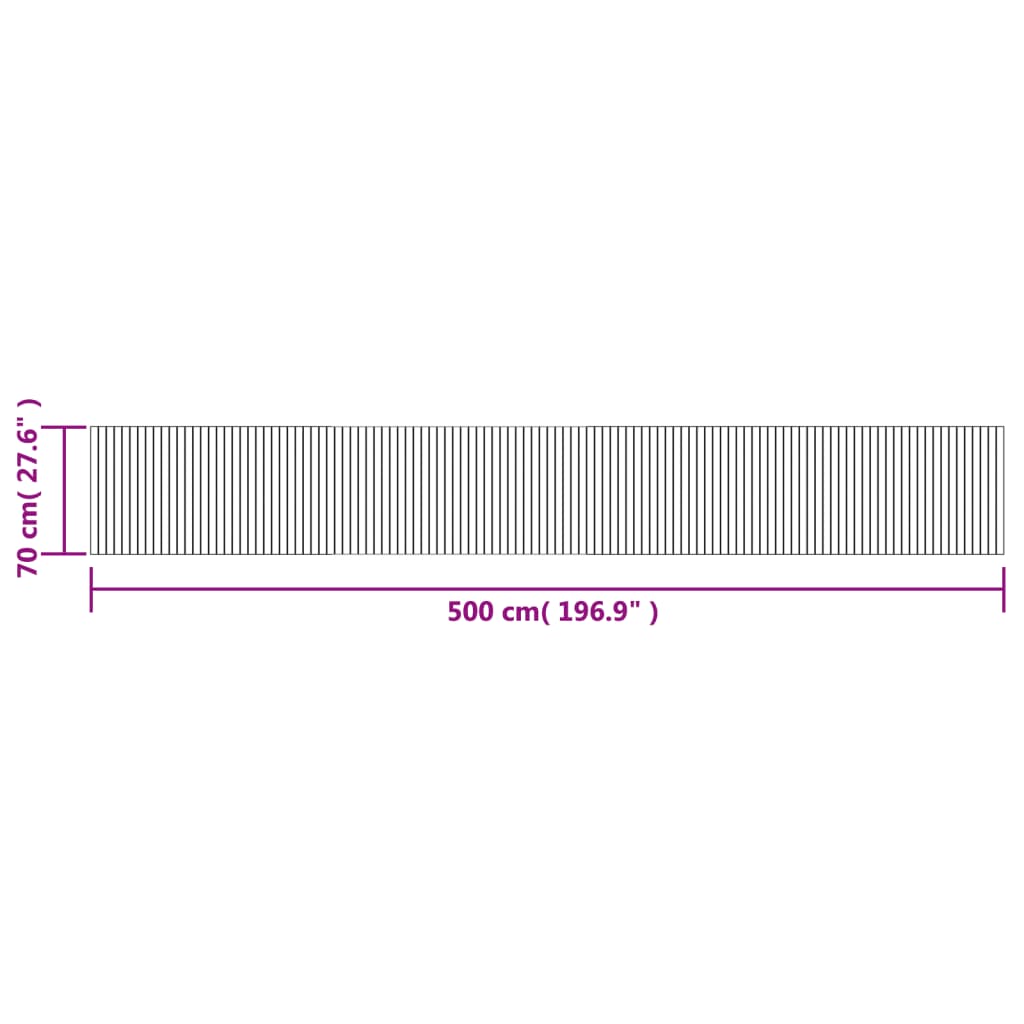 Tappeto Rettangolare Grigio 70x500 cm in Bambù - homemem39