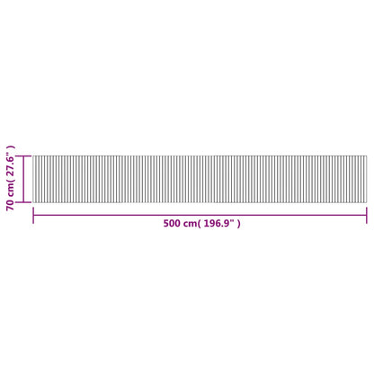 Tappeto Rettangolare Grigio 70x500 cm in Bambù - homemem39