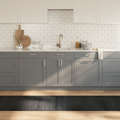 Tappeto Rettangolare Grigio 70x500 cm in Bambù - homemem39