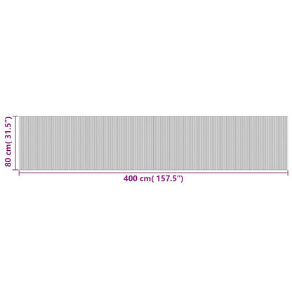 Tappeto Rettangolare Natura Chiaro 80x400 cm in Bambù | homemem39