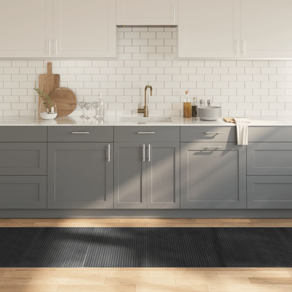 Tappeto Rettangolare Grigio 80x400 cm in Bambù