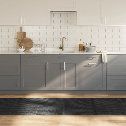 Tappeto Rettangolare Grigio 80x400 cm in Bambù