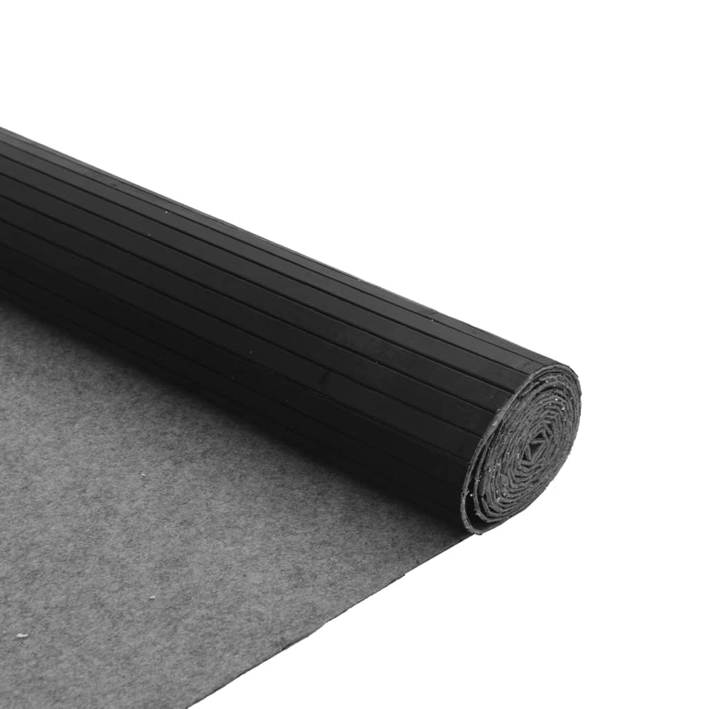 Tappeto Rettangolare Nero 80x500 cm in Bambù - homemem39