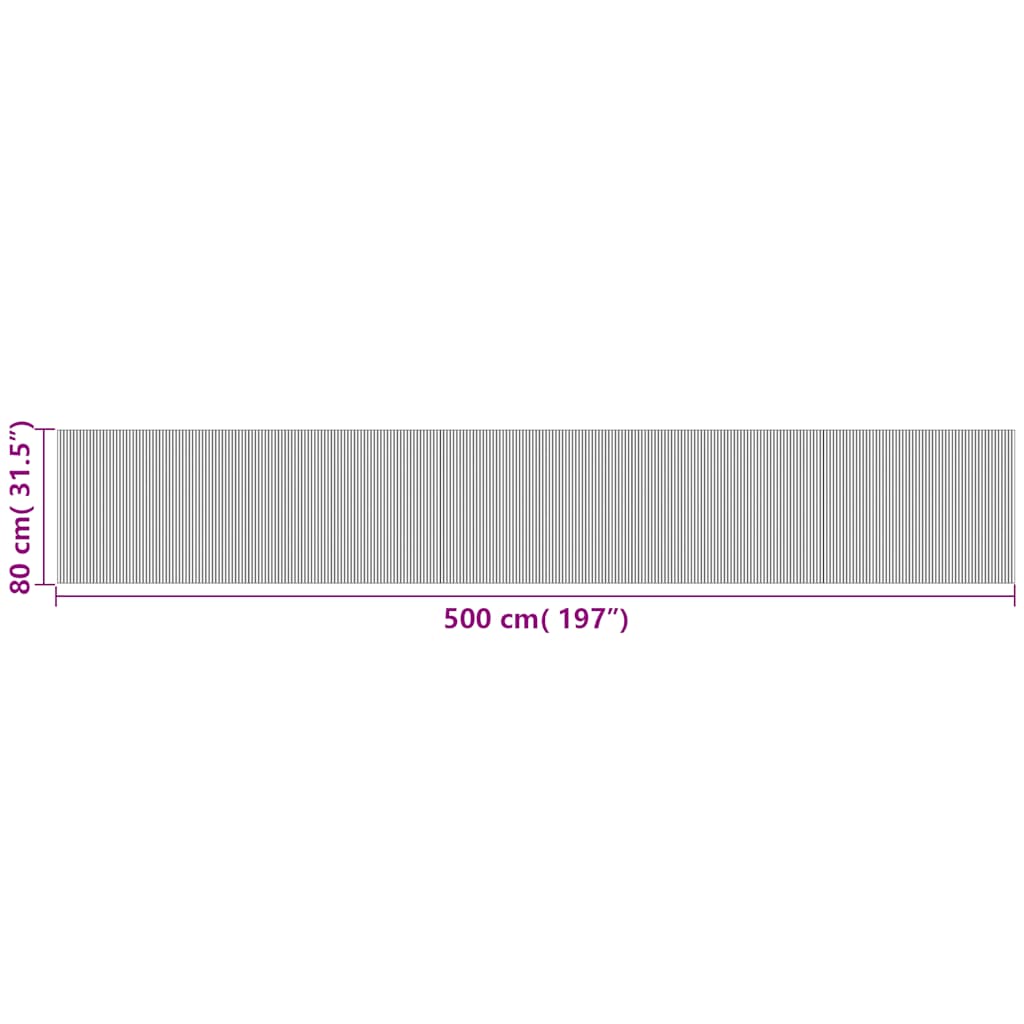 Tappeto Rettangolare Nero 80x500 cm in Bambù | homemem39