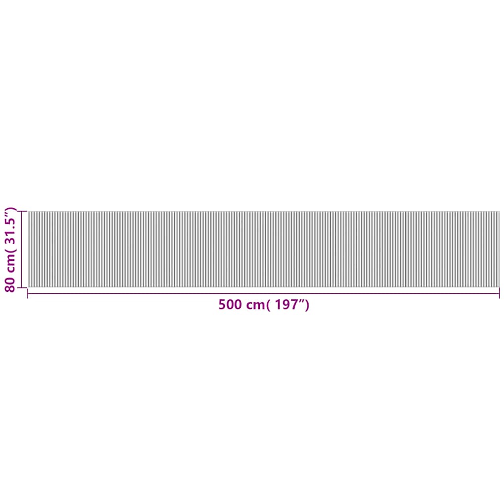 Tappeto Rettangolare Marrone 80x500 cm in Bambù | homemem39