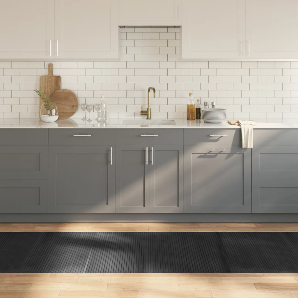 Tappeto Rettangolare Grigio 80x500 cm in Bambù | homemem39