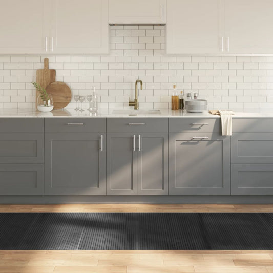 Tappeto Rettangolare Grigio 80x500 cm in Bambù | homemem39
