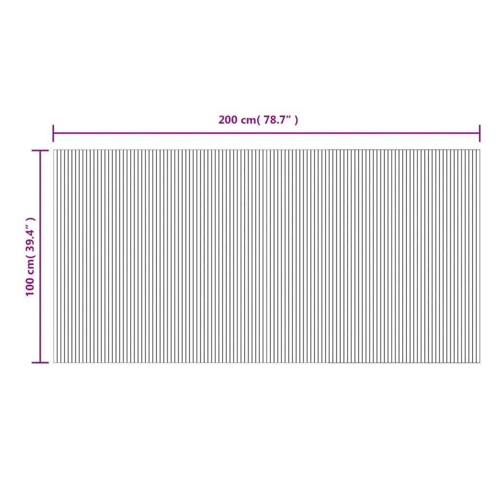 Tappeto Rettangolare Grigio 100x200 cm in Bambù - homemem39