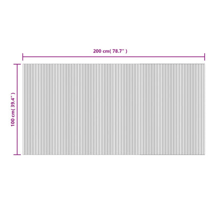 Tappeto Rettangolare Grigio 100x200 cm in Bambù - homemem39