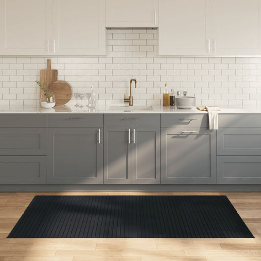 Tappeto Rettangolare Grigio 100x200 cm in Bambù - homemem39