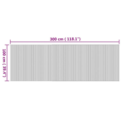 Tappeto Rettangolare Naturale 100x300 cm in Bambù