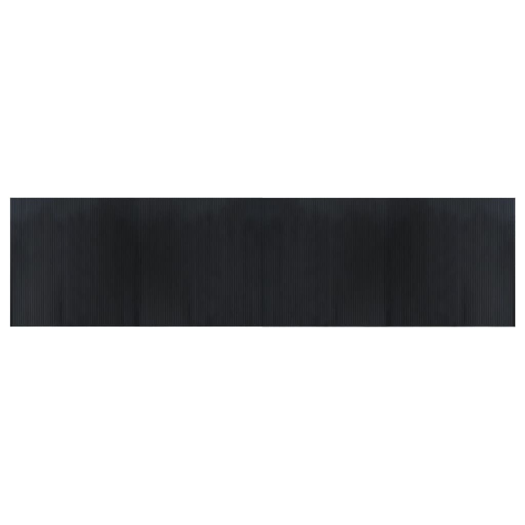 Tappeto Rettangolare Nero 100x400 cm in Bambù - homemem39