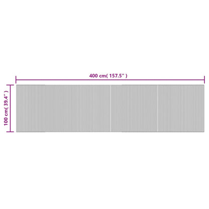 Tappeto Rettangolare Nero 100x400 cm in Bambù - homemem39