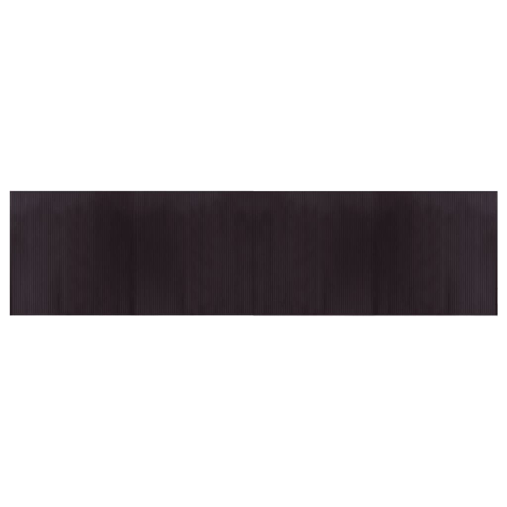 Tappeto Rettangolare Marrone Scuro 100x400 cm in Bambù